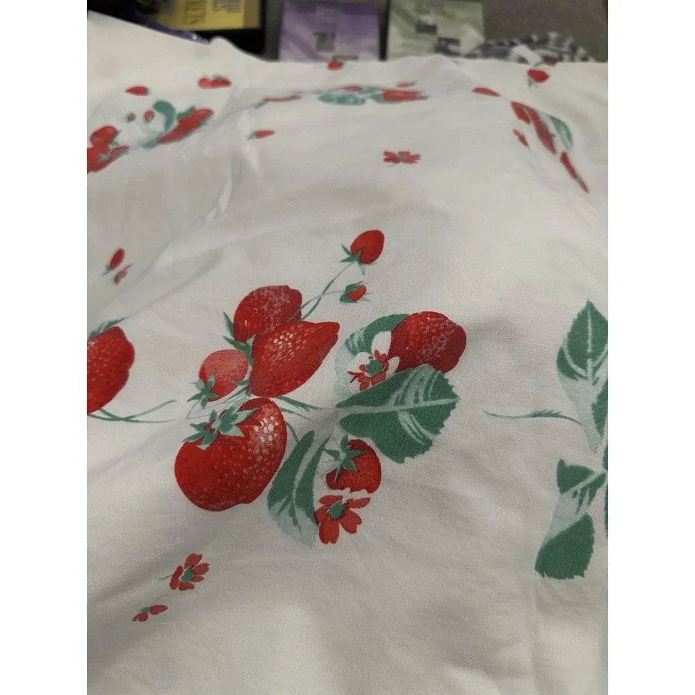 Vintage 1940's/1950's Strawberry Tablecloth 60 x54 USED